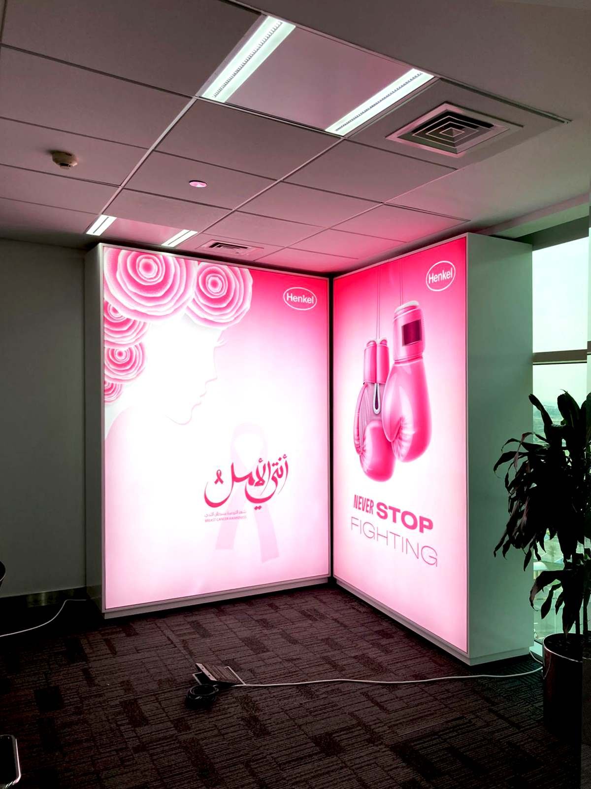 Henkel breast cancer awareness lightbox 